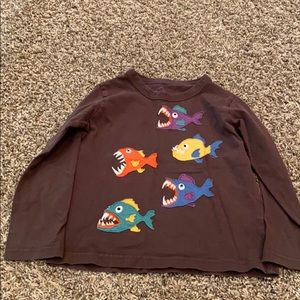 Mini Boden long sleeve appliqué t-shirt